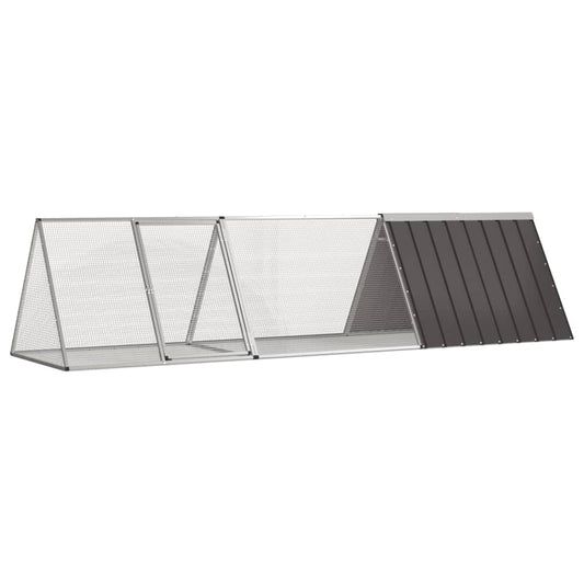 vidaXL Rabbit Cage Anthracite 302.5x80.5x71 cm Galvanised Steel