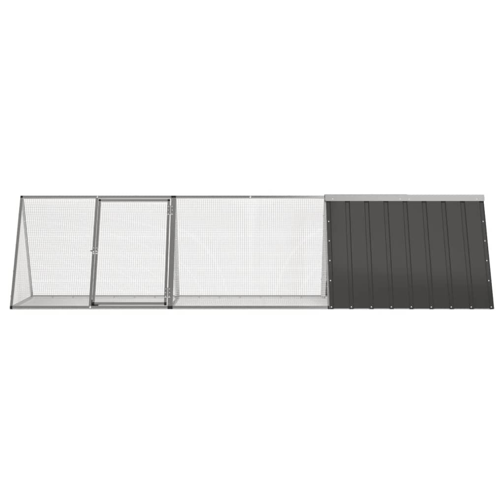 vidaXL Rabbit Cage Anthracite 302.5x80.5x71 cm Galvanised Steel