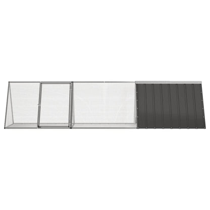 vidaXL Rabbit Cage Anthracite 302.5x80.5x71 cm Galvanised Steel