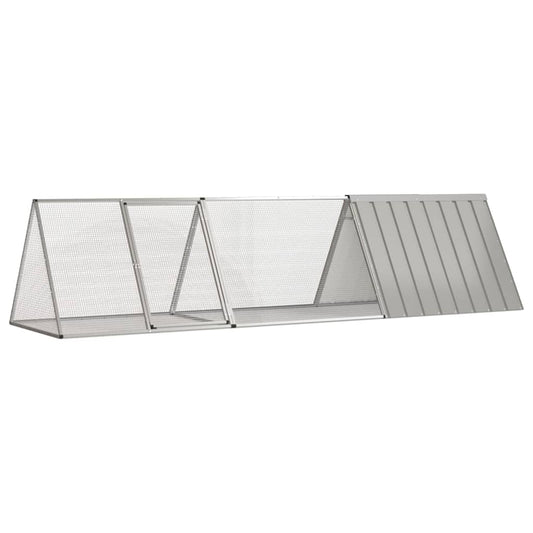 vidaXL Rabbit Cage Grey 302.5x80.5x71 cm Galvanised Steel