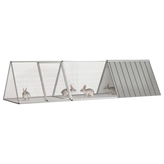 vidaXL Rabbit Cage Grey 302.5x80.5x71 cm Galvanised Steel