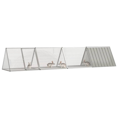 vidaXL Rabbit Cage Grey 403.5x80.5x71 cm Galvanised Steel