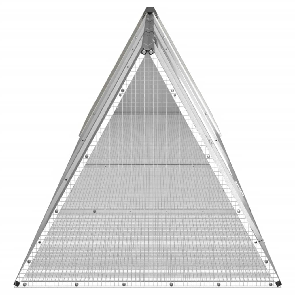 vidaXL Rabbit Cage Grey 403.5x80.5x71 cm Galvanised Steel