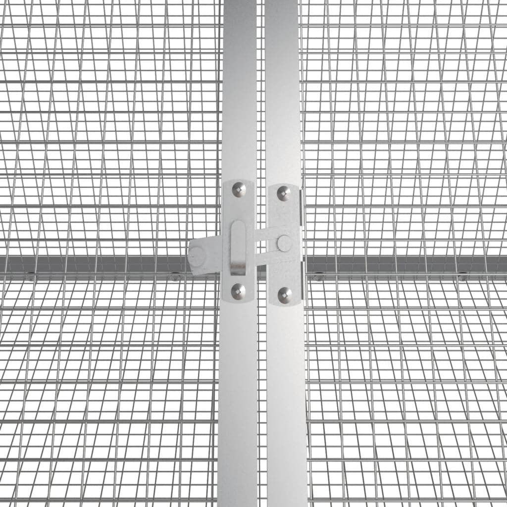 vidaXL Rabbit Cage Grey 403.5x80.5x71 cm Galvanised Steel