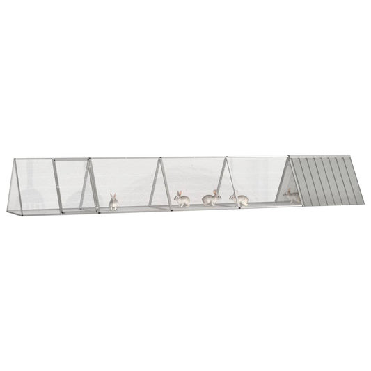 vidaXL Rabbit Cage Grey 504.5x80.5x71 cm Galvanised Steel