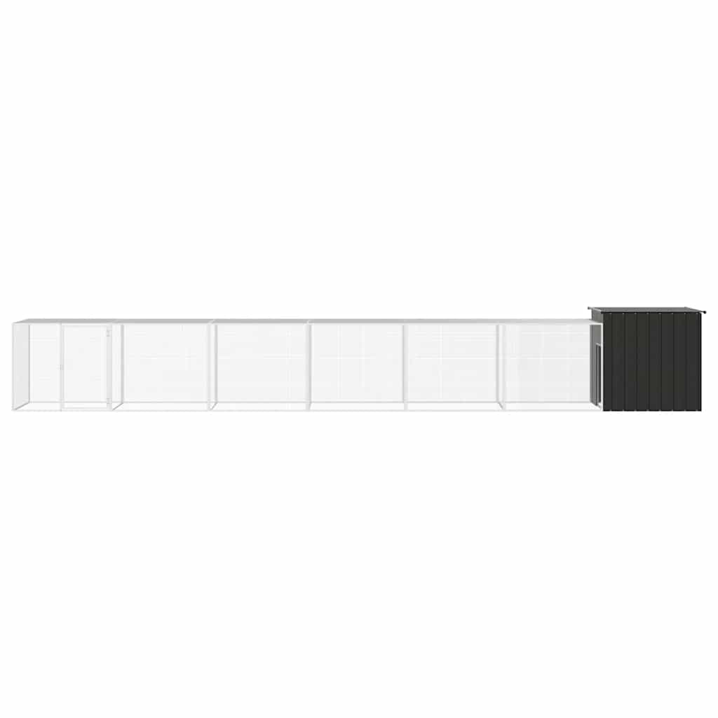 vidaXL Chicken Cage Anthracite 700x91x100 cm Galvanised Steel