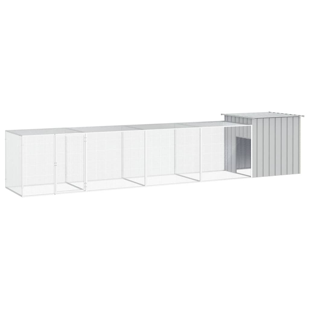 vidaXL Chicken Cage Grey 500x91x100 cm Galvanised Steel