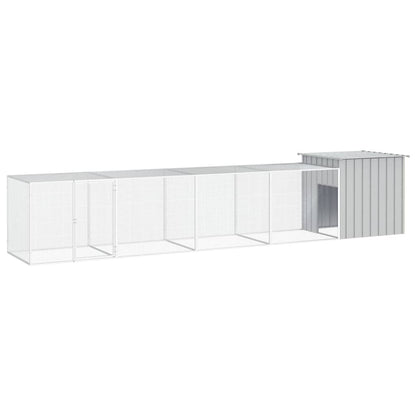 vidaXL Chicken Cage Grey 500x91x100 cm Galvanised Steel