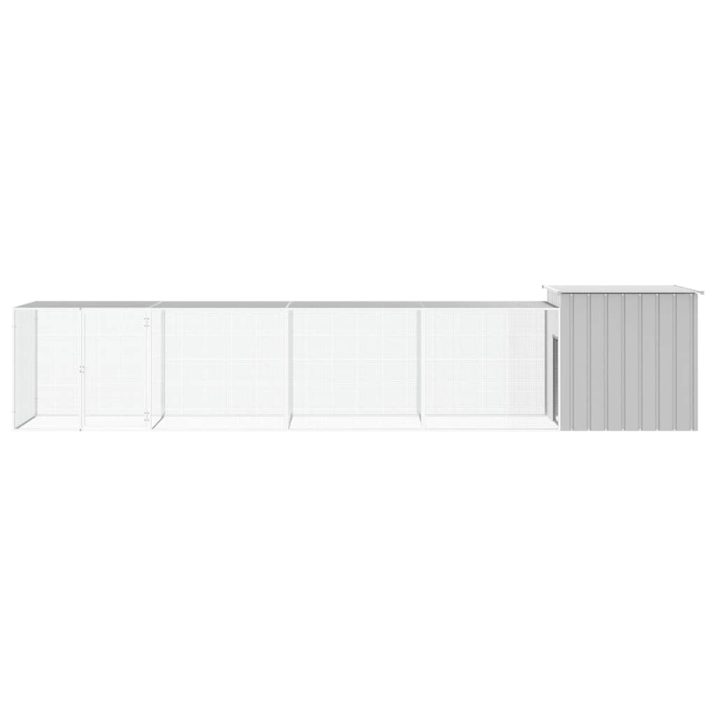 vidaXL Chicken Cage Grey 500x91x100 cm Galvanised Steel