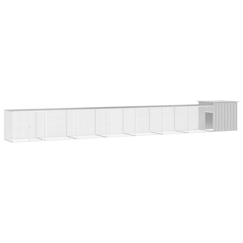 vidaXL Chicken Cage Grey 800x91x100 cm Galvanised Steel