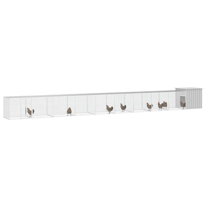vidaXL Chicken Cage Grey 1000x91x100 cm Galvanised Steel