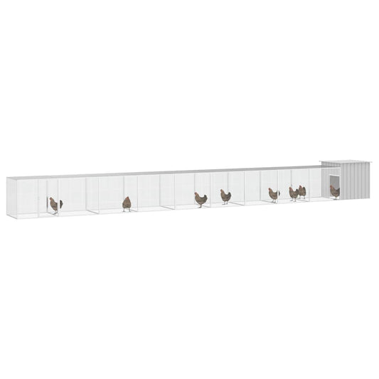 vidaXL Chicken Cage Grey 1000x91x100 cm Galvanised Steel