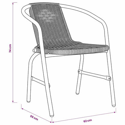 vidaXL Garden Chairs 4 pcs Plastic Rattan and Steel 110 kg