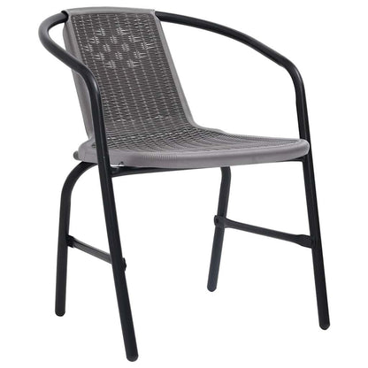 vidaXL Garden Chairs 6 pcs Plastic Rattan and Steel 110 kg