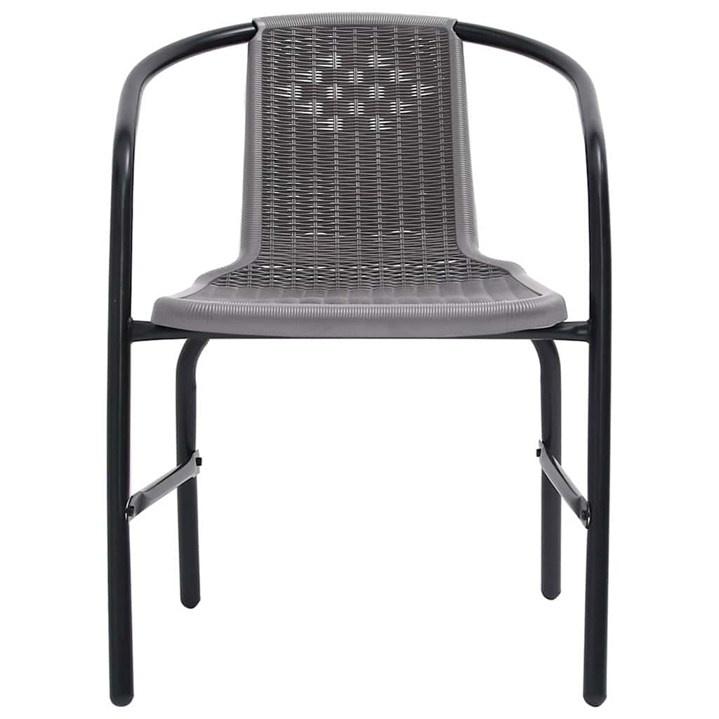 vidaXL Garden Chairs 6 pcs Plastic Rattan and Steel 110 kg