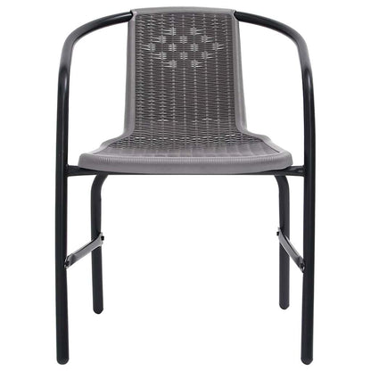vidaXL Garden Chairs 6 pcs Plastic Rattan and Steel 110 kg