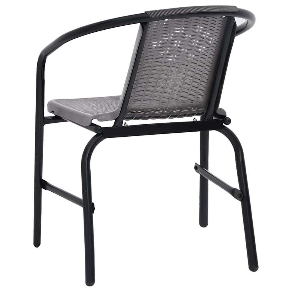vidaXL Garden Chairs 6 pcs Plastic Rattan and Steel 110 kg