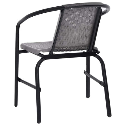 vidaXL Garden Chairs 6 pcs Plastic Rattan and Steel 110 kg