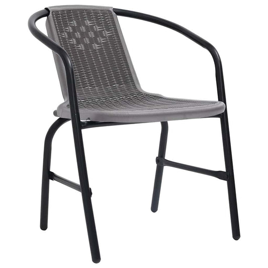 vidaXL Garden Chairs 8 pcs Plastic Rattan and Steel 110 kg