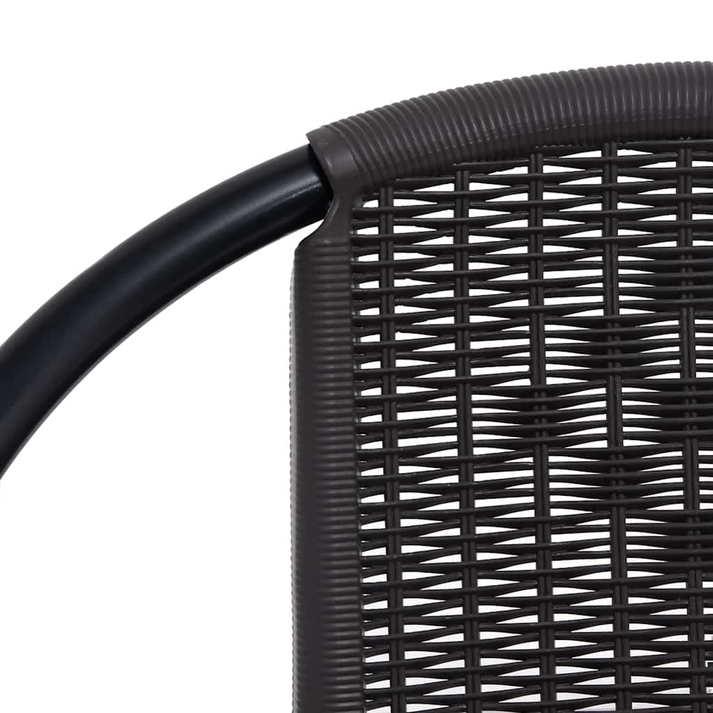 vidaXL Garden Chair | Set of 8 | Black | Plastic rattan, steel | Stackable