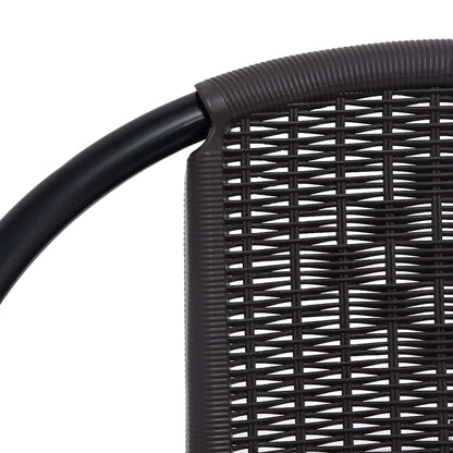 vidaXL Garden Chair | Set of 8 | Black | Plastic rattan, steel | Stackable