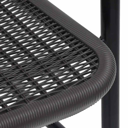 vidaXL Garden Chair | Set of 8 | Black | Plastic rattan, steel | Stackable