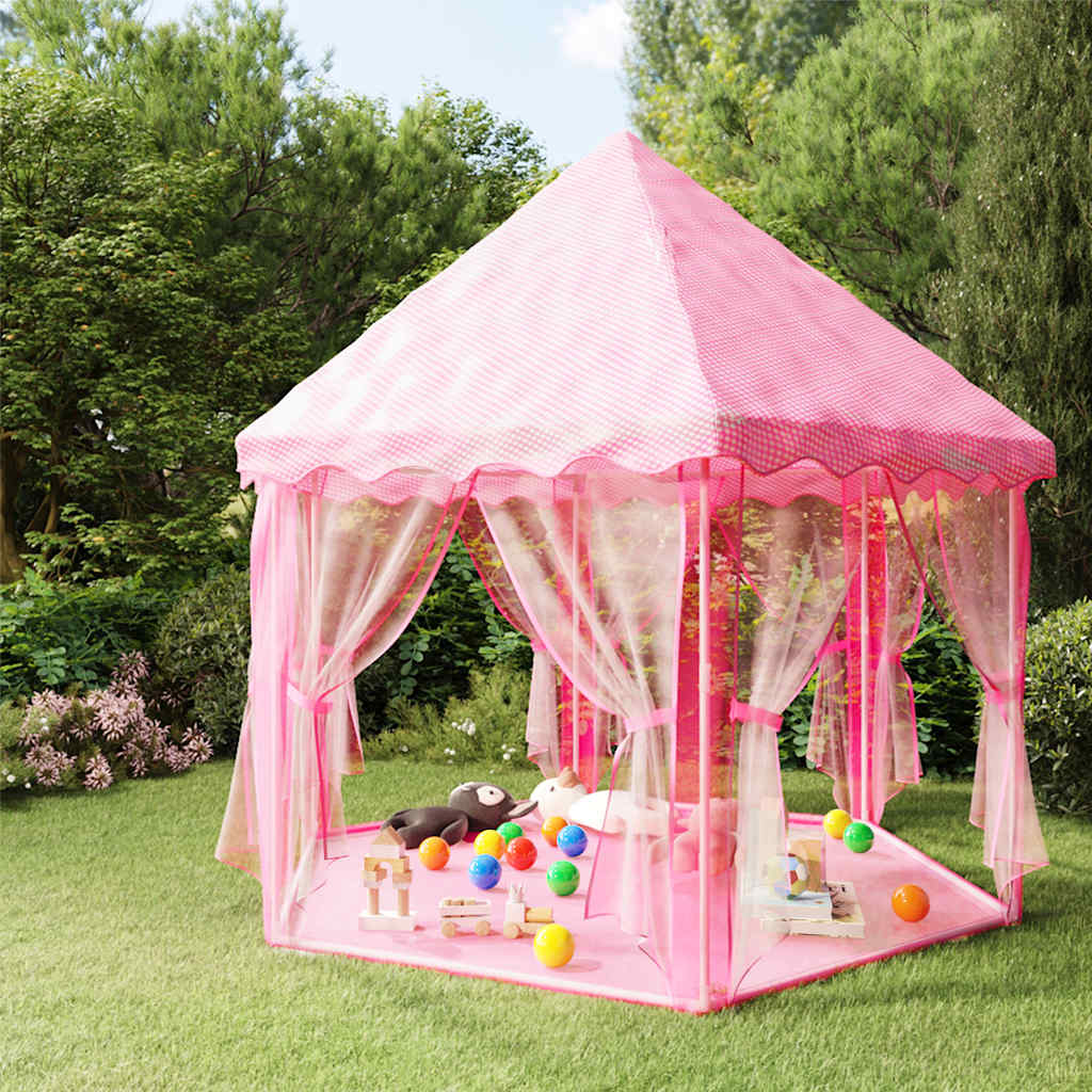 vidaXL Princess Play Tent with 250 Balls Pink 133x140 cm
