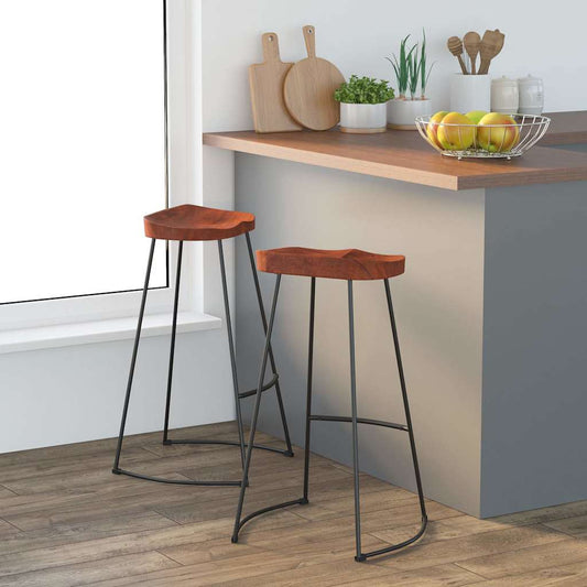 vidaXL Gavin Bar Stools 2 pcs 50x40x78 cm Solid Wood Mango