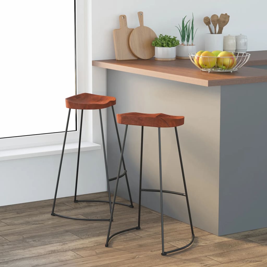 vidaXL Gavin Bar Stools 2 pcs 50x40x78 cm Solid Wood Mango