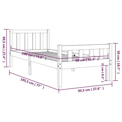 vidaXL Bed Frame without Mattress Solid Wood Single