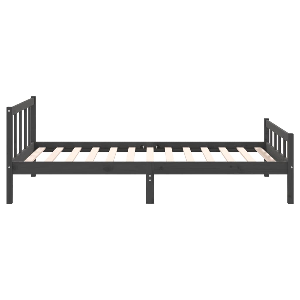 vidaXL Bed Frame | Grey | Solid pine wood, Plywood slats | Single | Durable