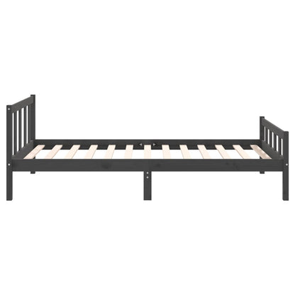 vidaXL Bed Frame | Grey | Solid pine wood, Plywood slats | Single | Durable