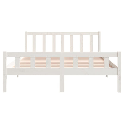 vidaXL Bed Frame | White | Solid Pine Wood | King Size |  Durable | Bed Frame