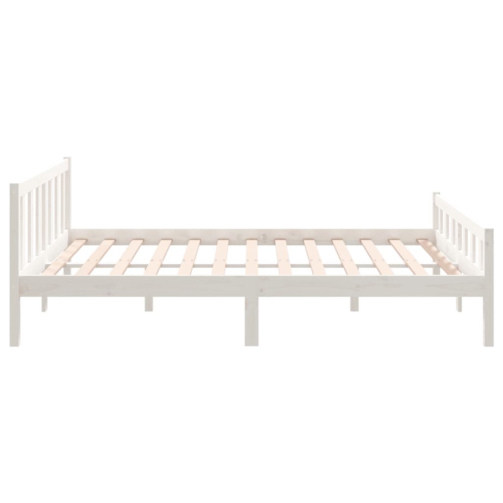 vidaXL Bed Frame | White | Solid Pine Wood | King Size |  Durable | Bed Frame