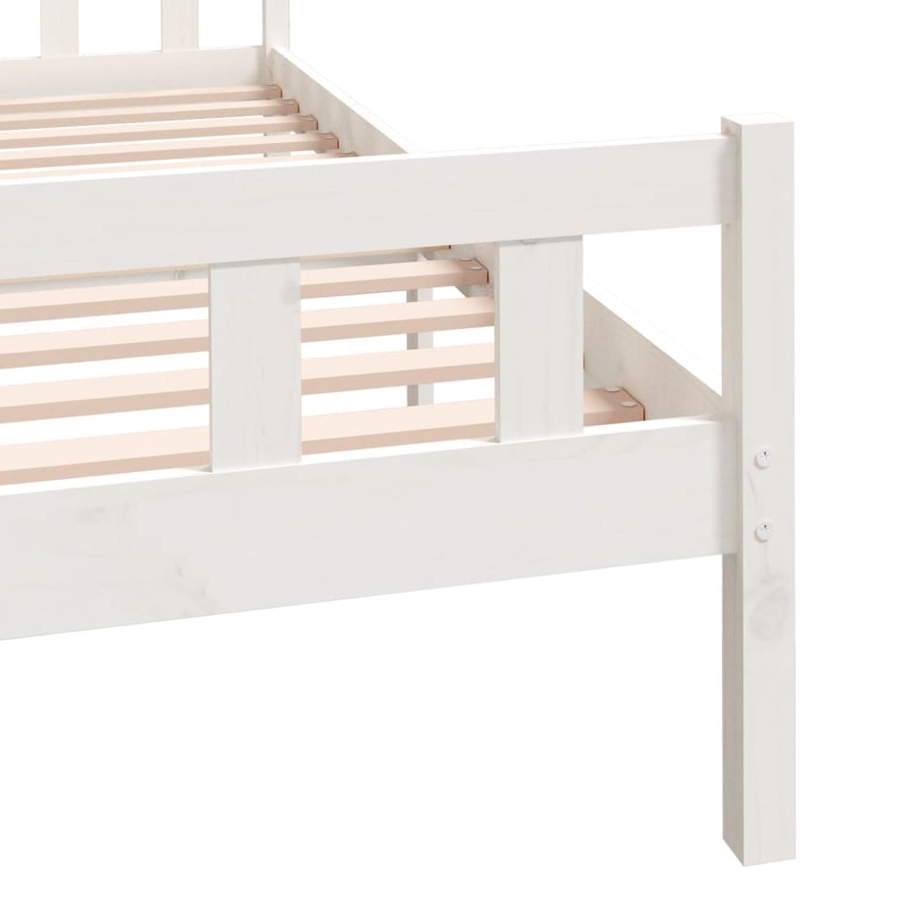 vidaXL Bed Frame | White | Solid Pine Wood | King Size |  Durable | Bed Frame