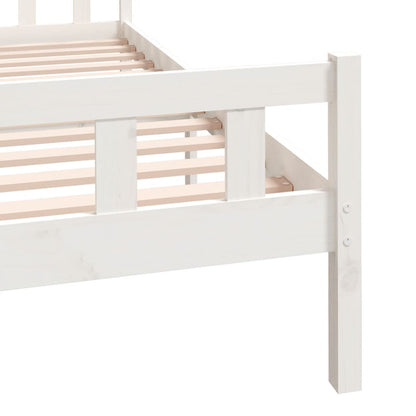 vidaXL Bed Frame | White | Solid Pine Wood | King Size |  Durable | Bed Frame