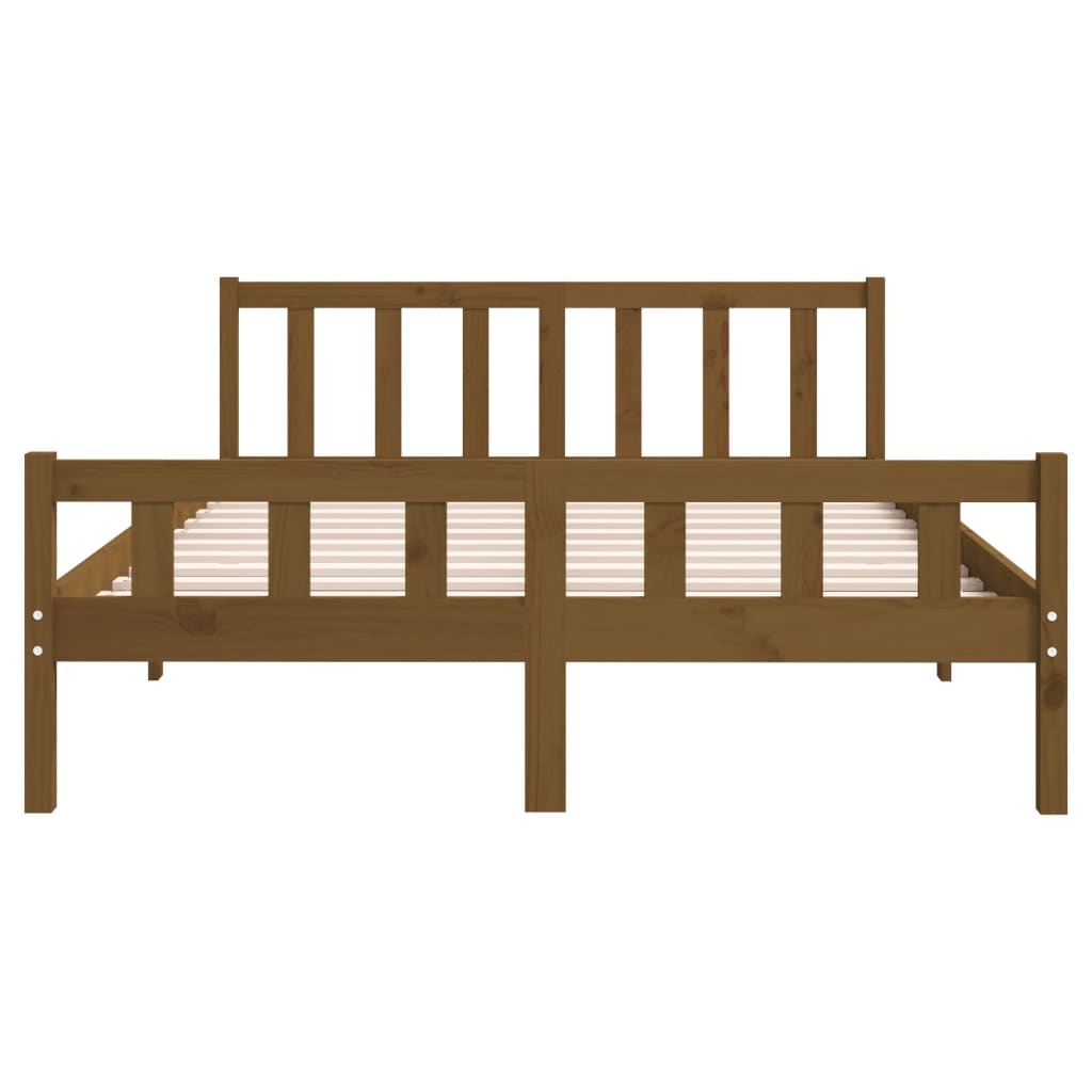 vidaXL Bed Frame without Mattress Honey Brown Solid Wood King Size