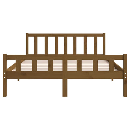 vidaXL Bed Frame without Mattress Honey Brown Solid Wood King Size