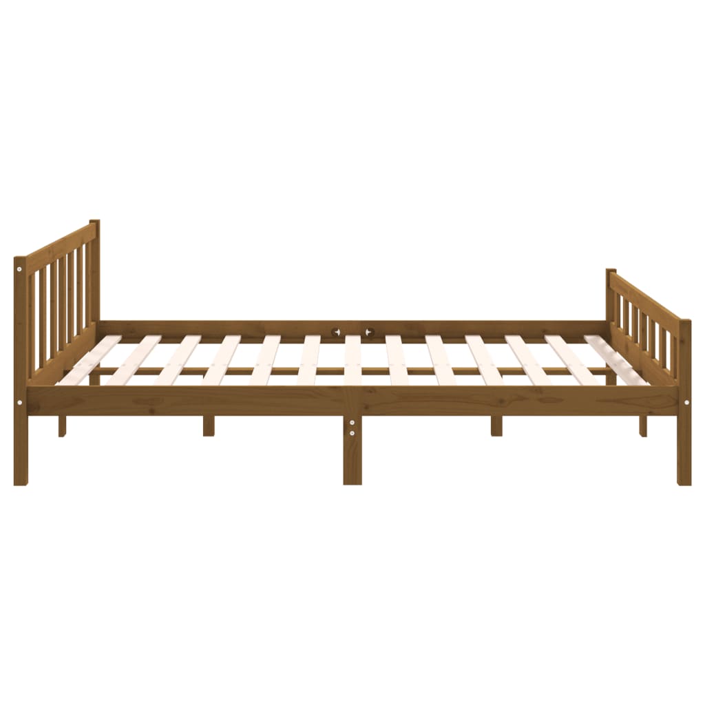 vidaXL Bed Frame without Mattress Honey Brown Solid Wood King Size