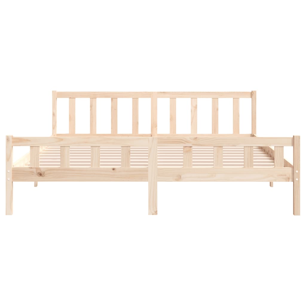vidaXL Bed Frame | Natural wood | Solid pine wood | Double | Durable | Bed Frame