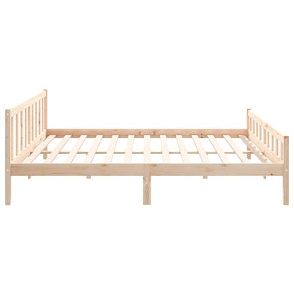 vidaXL Bed Frame | Natural wood | Solid pine wood | Double | Durable | Bed Frame