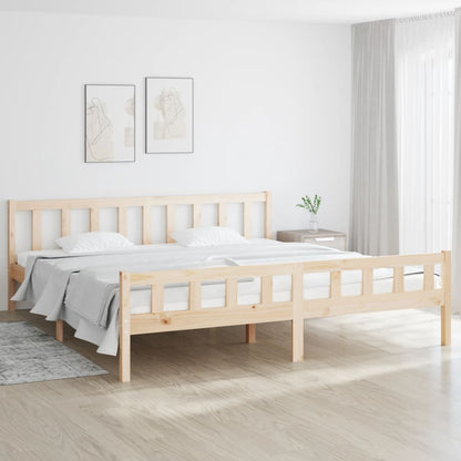 vidaXL Bed Frame | Natural wood | Solid pine wood | Double | Durable | Bed Frame