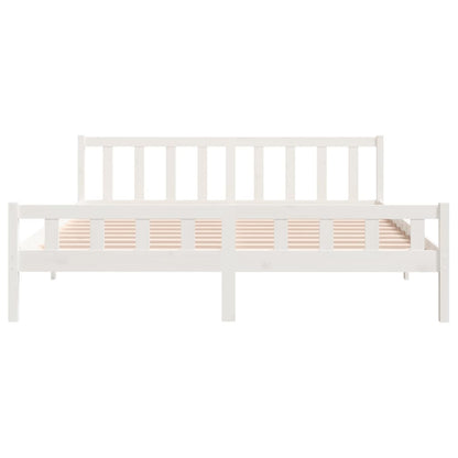 vidaXL Bed Frame without Mattress White Solid Wood 160x200 cm