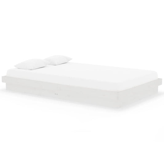 819903 vidaXL Bed Frame without Mattress White Solid Wood 120x200 cm