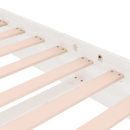 819903 vidaXL Bed Frame without Mattress White Solid Wood 120x200 cm