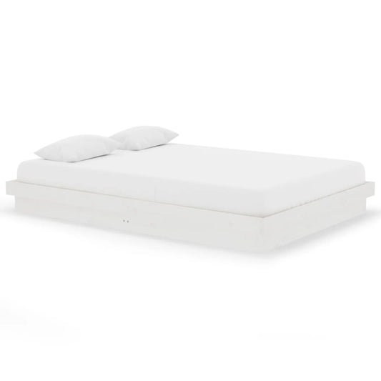 819908 vidaXL Bed Frame without Mattress White Solid Wood 140x200 cm