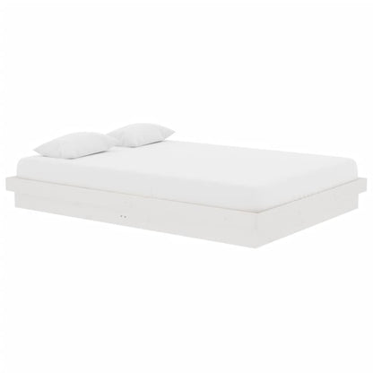 819908 vidaXL Bed Frame without Mattress White Solid Wood 140x200 cm
