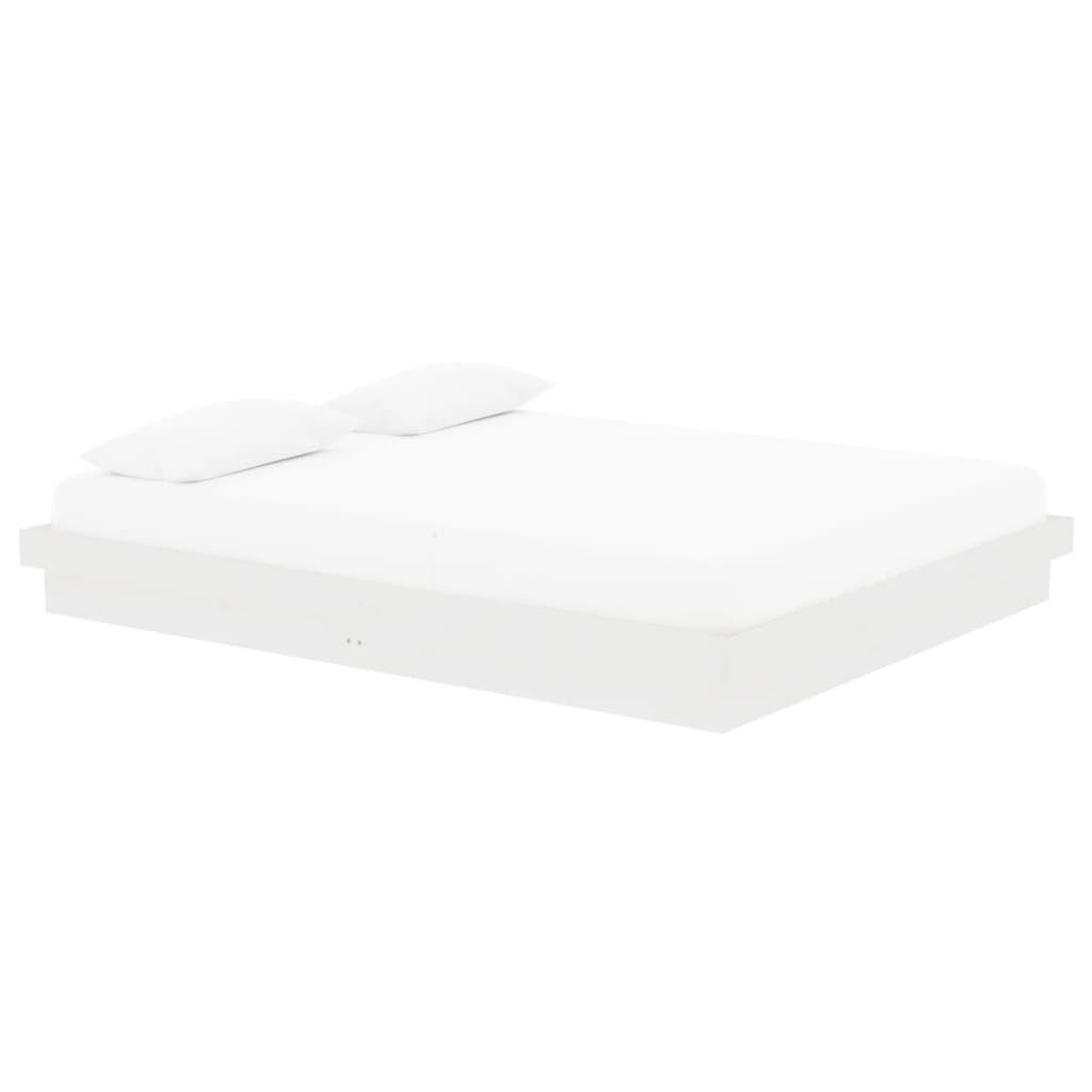 vidaXL Bed Frame without Mattress White Solid Wood 160x200 cm
