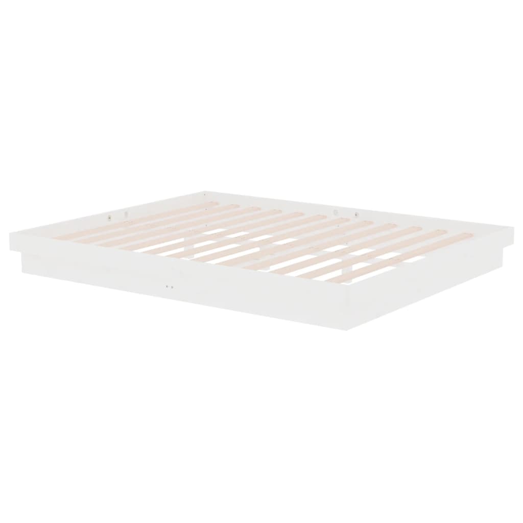 vidaXL Bed Frame without Mattress White Solid Wood 160x200 cm
