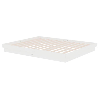 vidaXL Bed Frame without Mattress White Solid Wood 160x200 cm